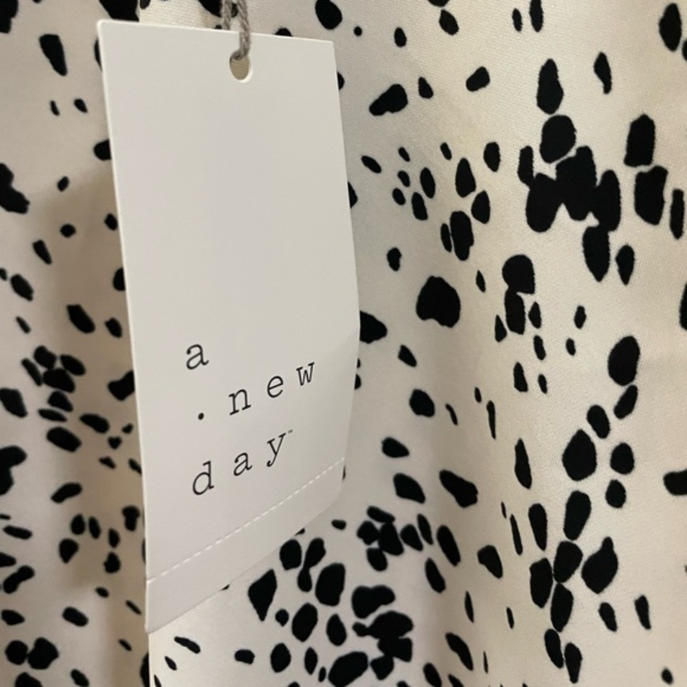 NWT A New Day Maxi Slip Dress with Lace‎ and Dots in Cream and Black - S - Picture 9 of 11